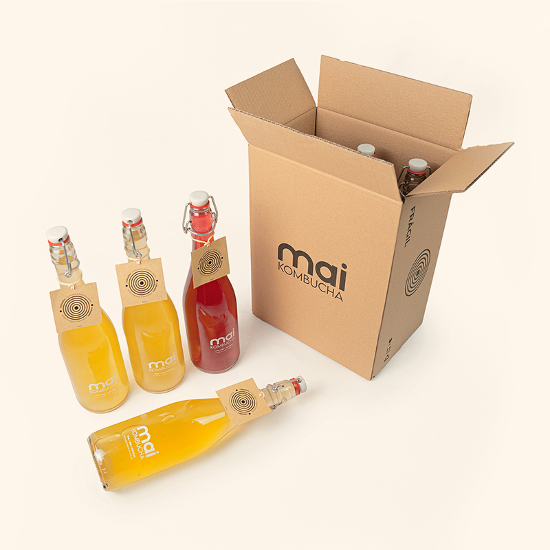 Pack 4 unidades. 75 cl | Botellas reutilizables | MAI Kombucha